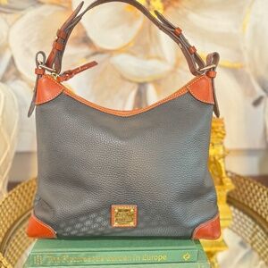 Dooney & Bourke Pebble Grain Leather Hobo Shoulder Bag Purse Black R924 BK